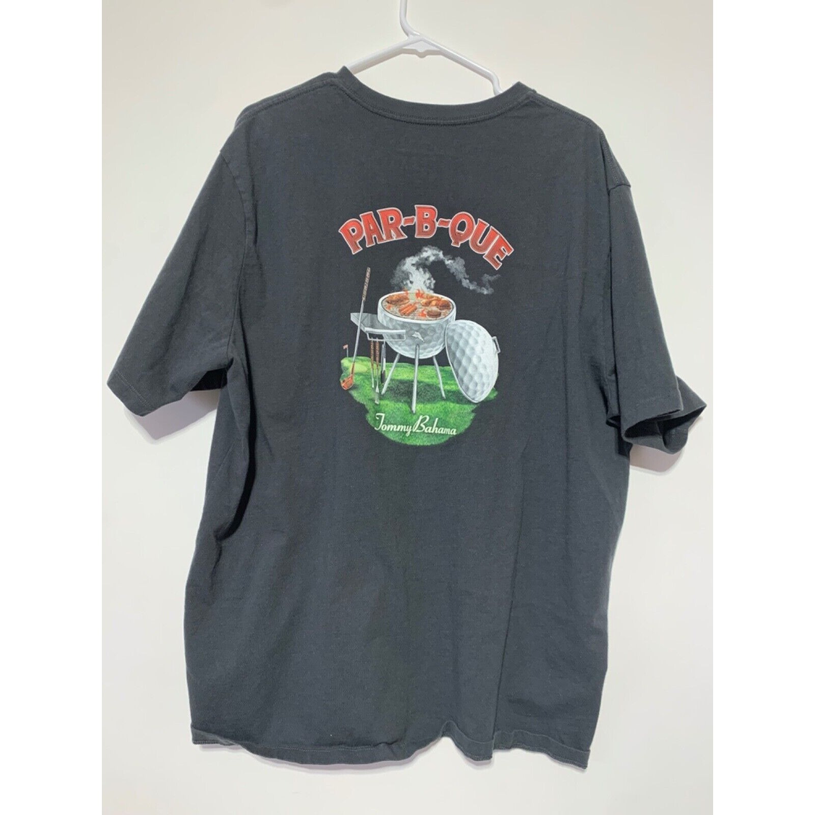Tommy Bahama Relax Mens Size Xxl Black ParBQue Shirt Cotton Water Stain Spot